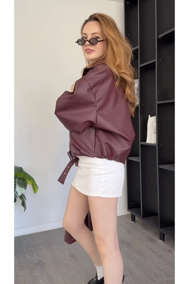Premium Oversized Bomber Leather Jacket - 3