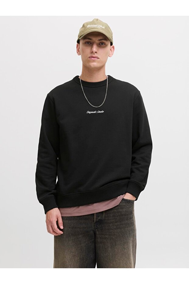 JORNORREBRO EMB SWEAT CREW NOOS أسود - 1