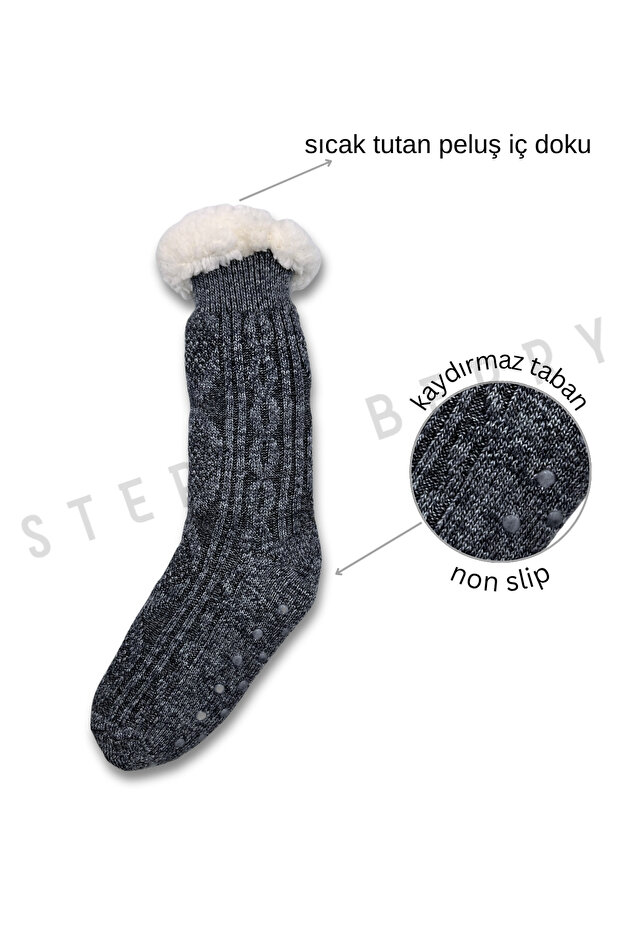 Kışlık Peluş Ev Çorabı - 3