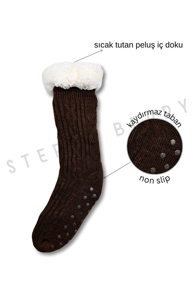 Kışlık Peluş Ev Çorabı - 3