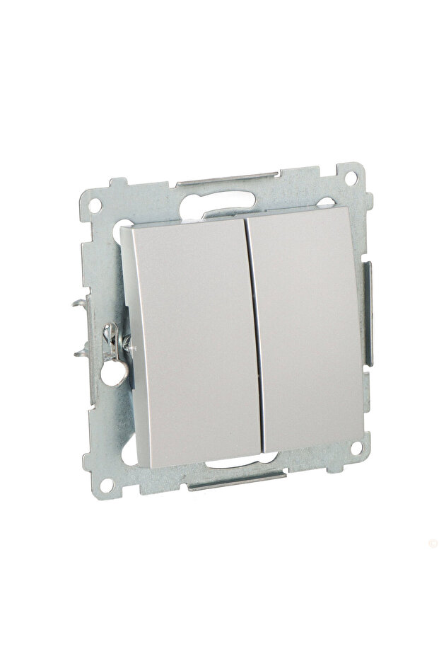 Double pushbutton without pictogram 10 AX matt silver Simon54 - 2
