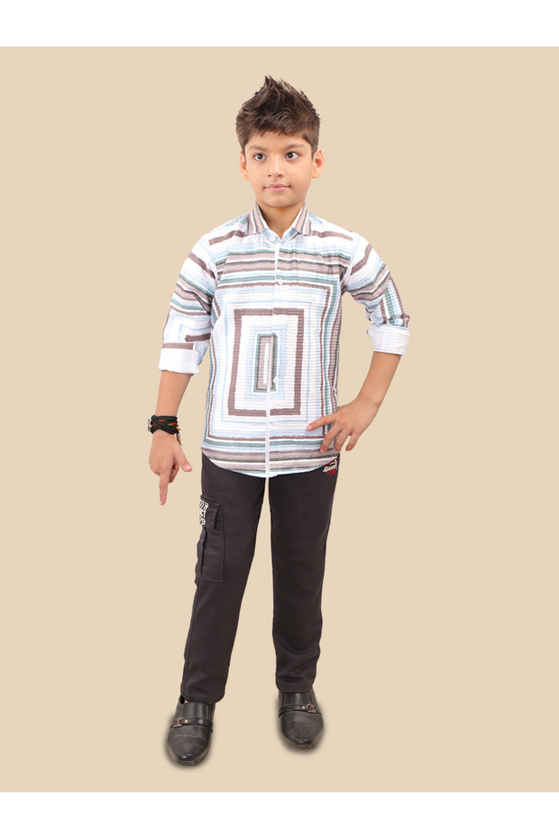Printed Long Sleeve Shirt and Pants Set