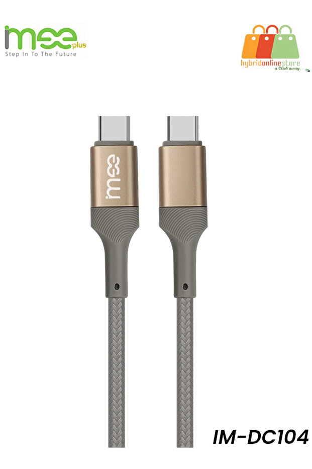 كابل PLUS IM-DC104 60 واط من النوع C إلى النوع C PD مضفر بطول 1.2 متر للشحن السريع ومزامنة البيانات