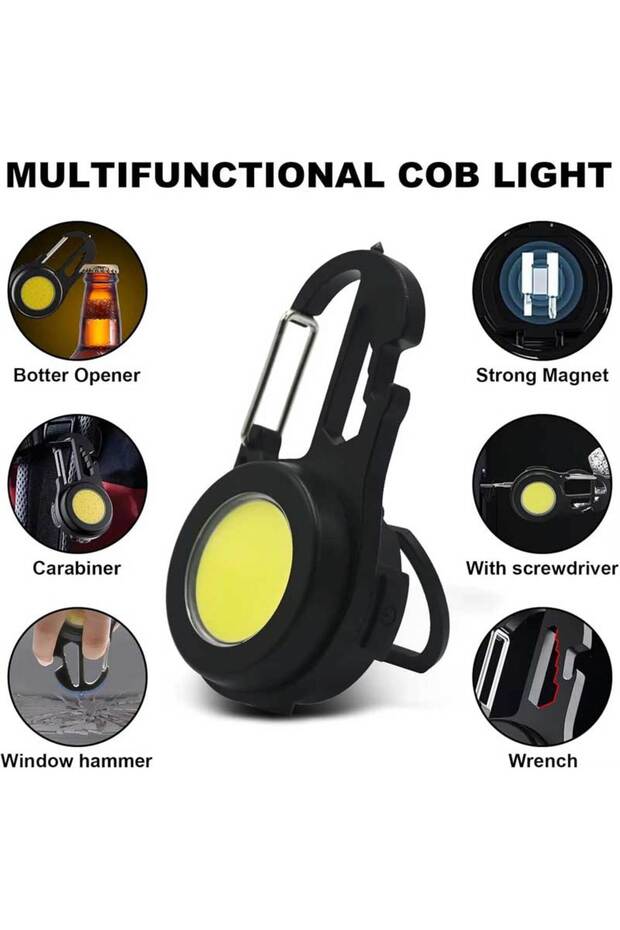 Mini COB LED Flashlight with Magnet, Multifunctional, USB-C Charging, - 3