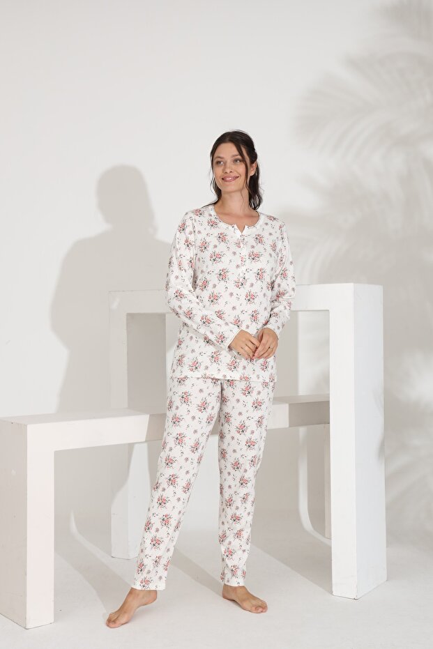 100% Cotton Long Sleeve Women's Pajama Set 98290