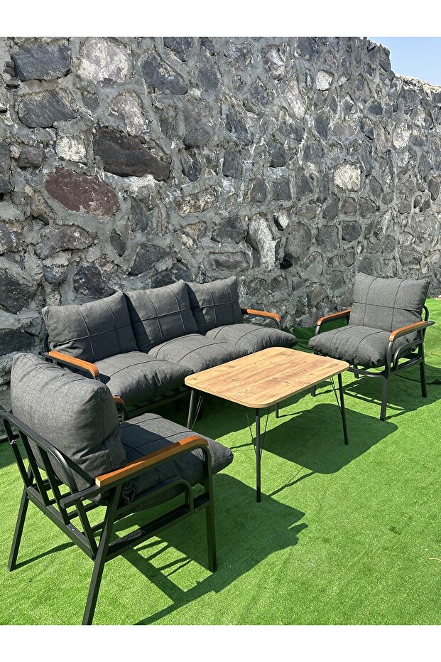 BM DESİNG BAHÇE BALKON MOBİLYASI 3+1+1 SEHPALI