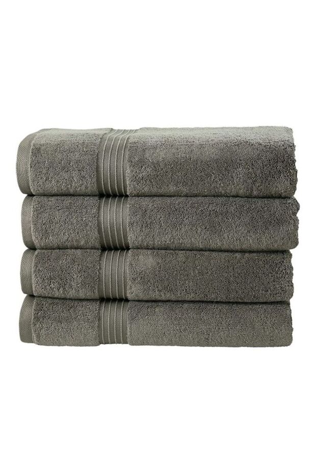 4-Piece Bath Towels, 100% Combed Cotton 550 GSM, Quick Dry, Highly Absorbent, Grey