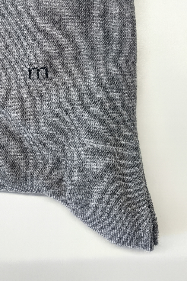 Men's Gray Bamboo Plain Pattern Socks - 3