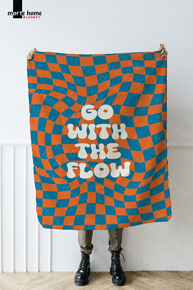 Go with the Flow Polar Tv Blanket 100X170 cm Single Side Printed Orange