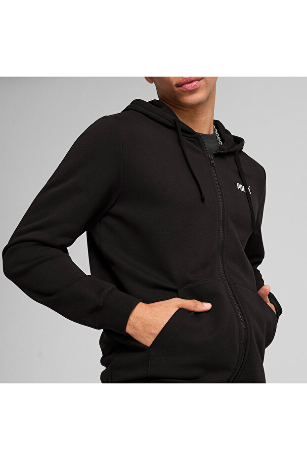 سترة رجالية سوداء بقلنسوة من إيسنشيالز - 2