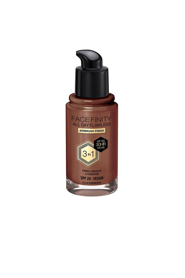 Fluid foundation 3 in 1 FACEFINITY ALL DAY FLAWLESS SPF20 #C110 espresso 30 ml - 1