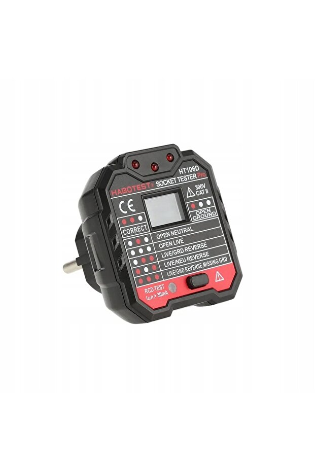 POWER SOCKET TESTER ELECTRICITY METER LCD DISPLAY RCD TEST LED - 3