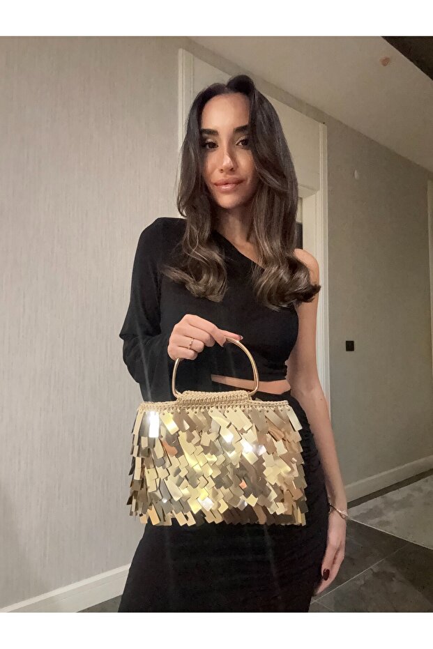 Pullu Gold Çanta - 5