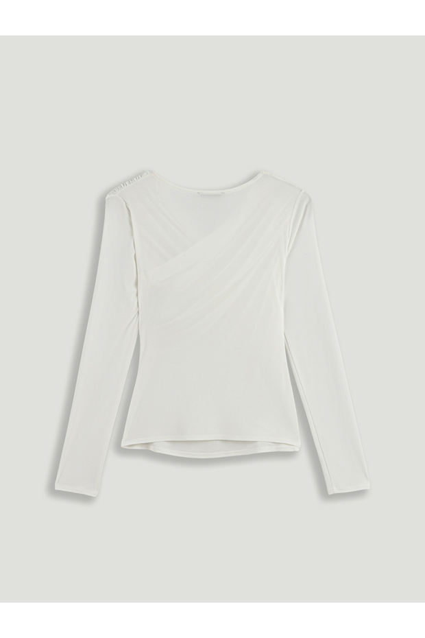 Drape Detaylı Bluz - 7