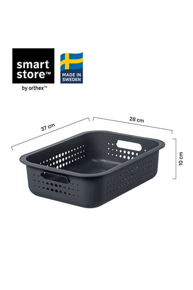 Set of 3 SmartStore Recycled boxes, Gray, different sizes, with lid - 8