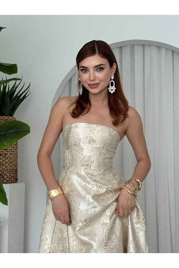 Hase Straplez Elbise - 5