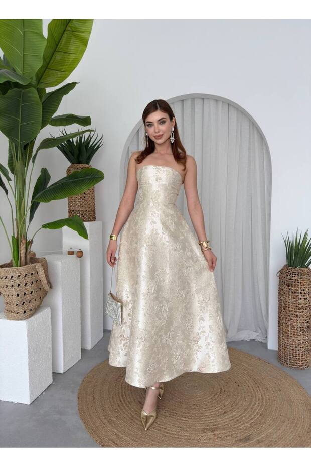 Hase Straplez Elbise - 4