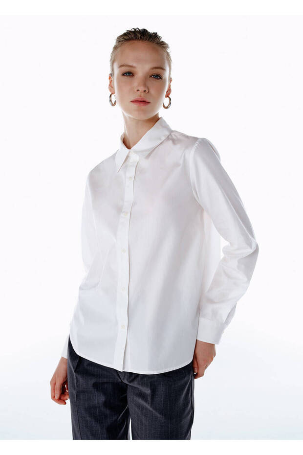 Beyaz Regular Fit Gömlek - 3