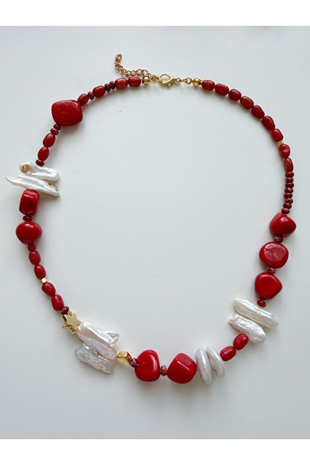 Mercan - İnci Kolye - 2