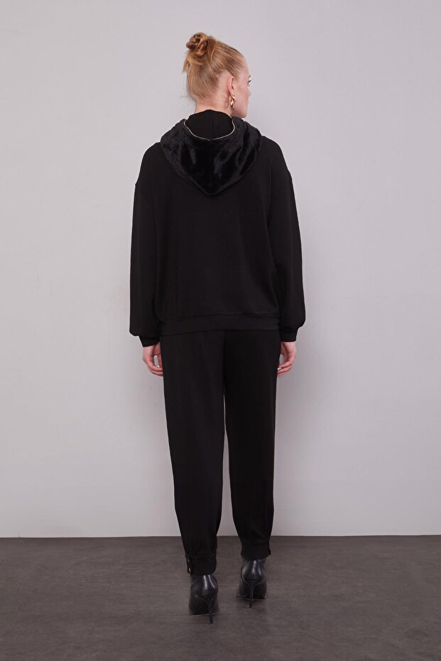 طقم مكون من قبعة سوداء من القطيفة - 6