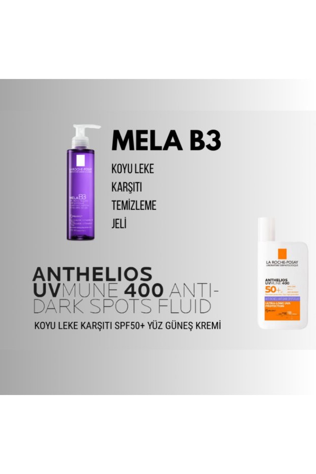 Mela B3 Face Wash Gel and Anti Dark Spots Fluid Spf50+ Set