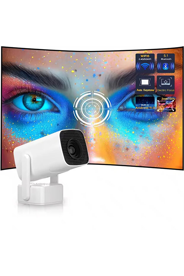 Mini Projector [Android 12.0] 200 ANSI Lumens with 5G WiFi and Bluetooth 5.1 - 4