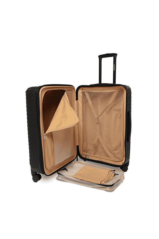 حقيبة جلدية سوداء كبيرة - 5