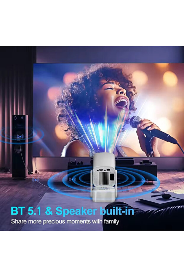 Mini Projector [Android 12.0] 200 ANSI Lumens with 5G WiFi and Bluetooth 5.1 - 6