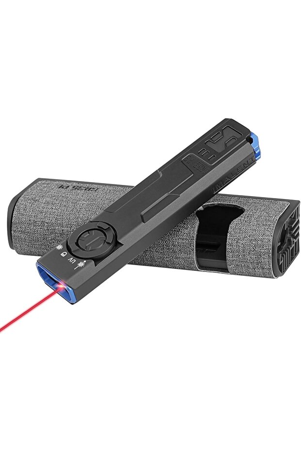 GR35 Rechargeable EDC Torch, 2800 Lumens, 4 in 1: Light with Red Beams, UV LED, White Light