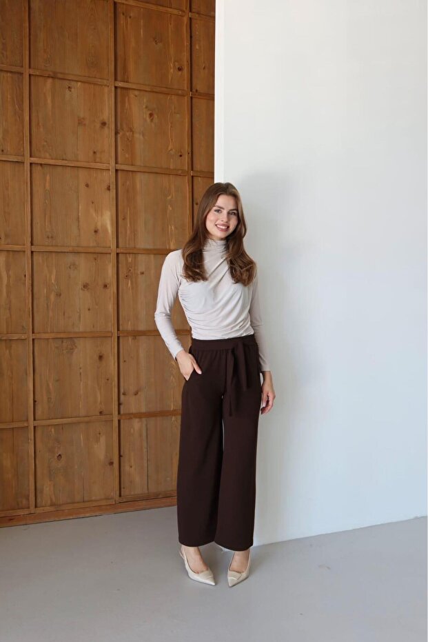 Kadın bol paça pantolon - 2