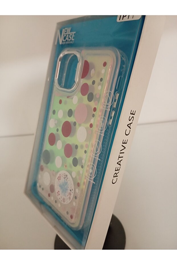 iPhone 11 Compatible Silver and Patterned Model with Metal Look Keys and Camera Frame - 2