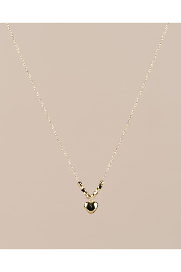Alyn Minimal Bombshell Heart Steel Necklace