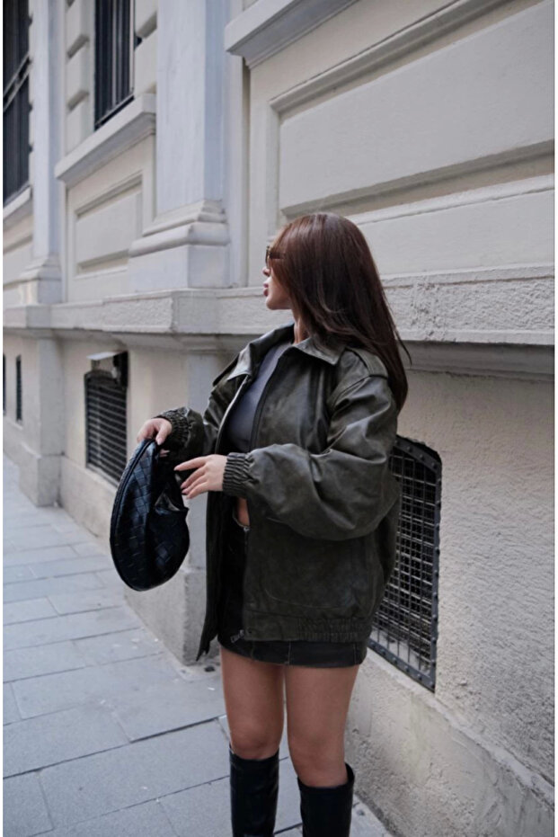 Suni Deri Pilot Ceket - 4