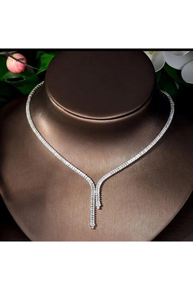 Zirkon set kolye, kupe - 3