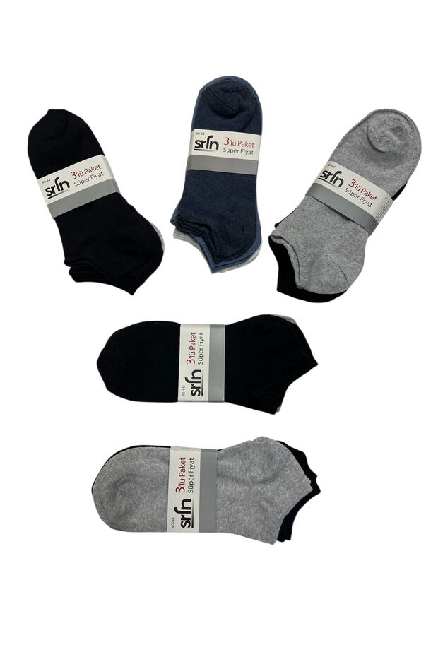 Cute Men's 3-Piece Short Booties Socks (3 Pairs)