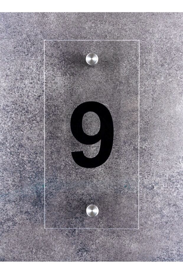 Vertical Transparent 3mm - Wooden Apartment - Apartment Hotel Office Door Number 15X8Cm (Customizable)