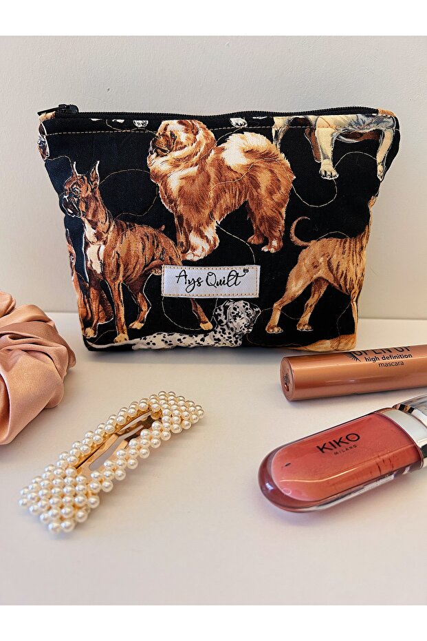Dog Patterned Makeup Bag - 2