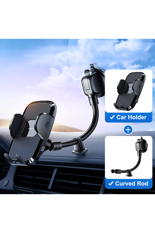Curved rod Joyroom Phone Holder for Car【360° Widest View】, Universal Handsfree Phone Mount for iPhon