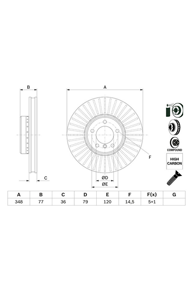 Спирачен диск BMW 5/6 - 1