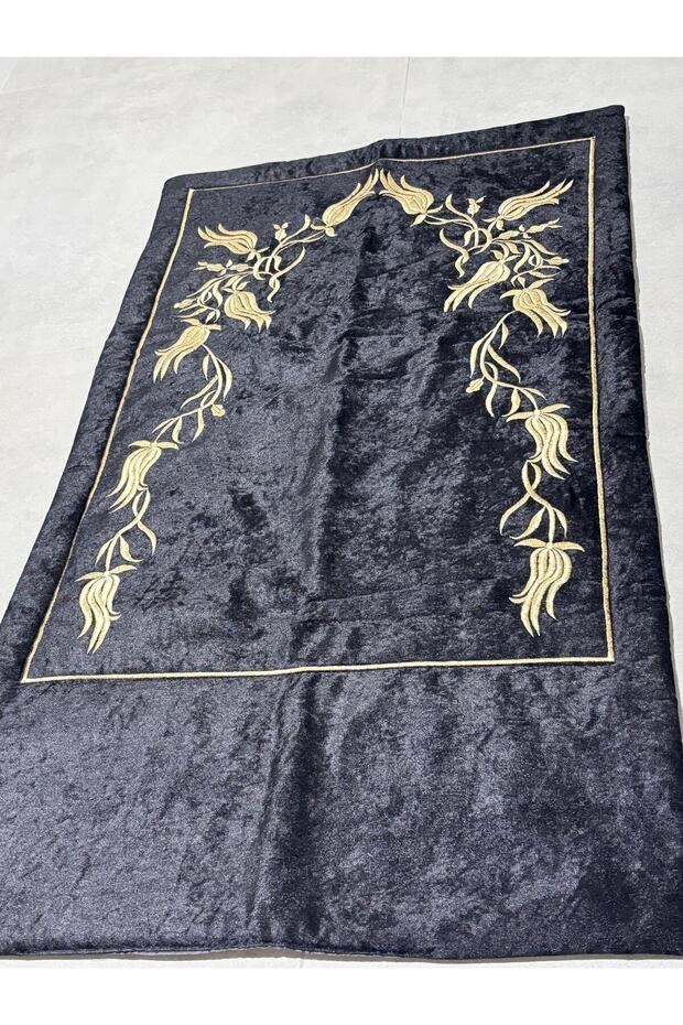 Sırma Embroidered Luxury Prayer Rug – Single Velvet Prayer Rug & Stylish and High-Quality Prayer Mat