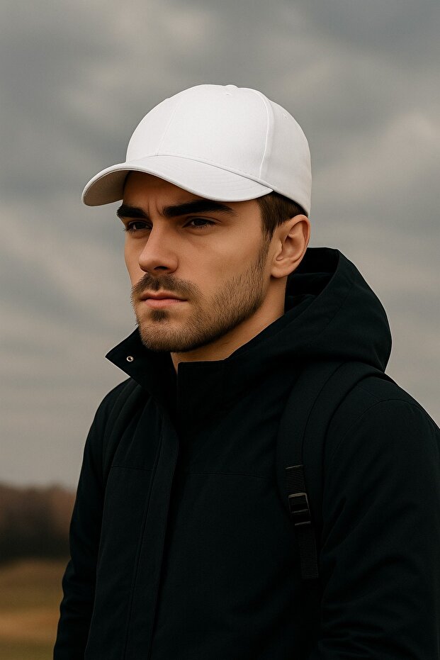Unisex Sports Cotton Adjustable Back Baseball, Basketball Cap Hat White