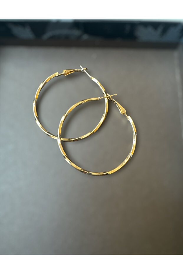 Çelik Gold Halka Küpe - 3