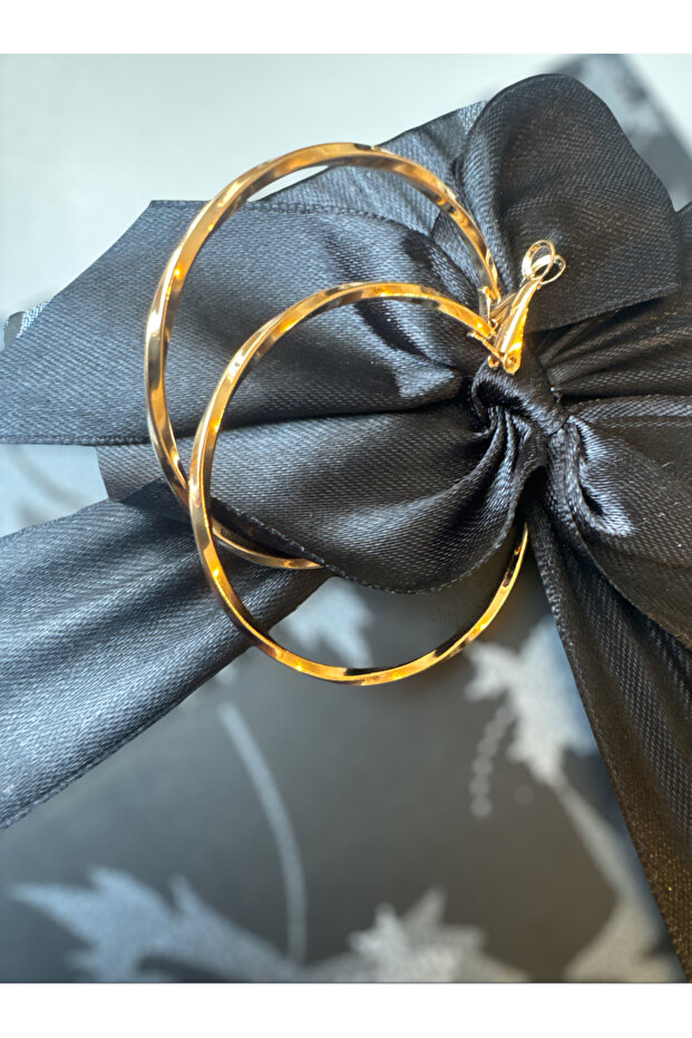 Çelik Gold Halka Küpe - 2