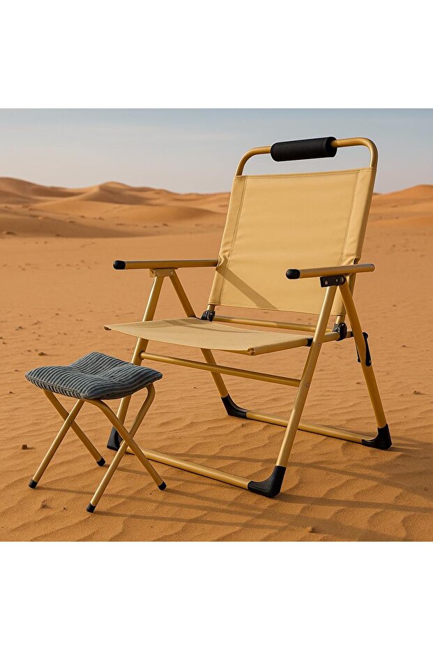 Two-piece chair that can be used in several positions with a footrest. It can be used as a relaxation chair, for the garden, or for camping. - 2