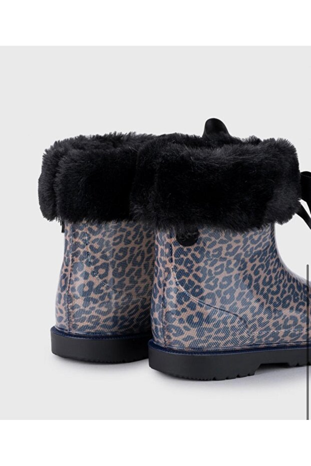 Bimbi Leo Soft Siyah Leopar Kız Çocuk Yağmur Botu - 4