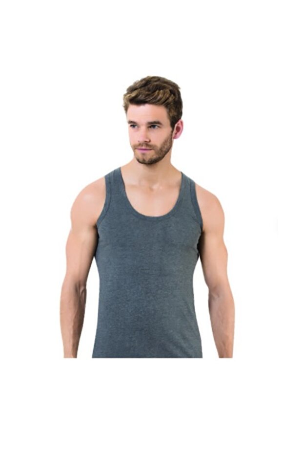 Öztaş Men's Single Jersey Undershirt Melange 1050-A