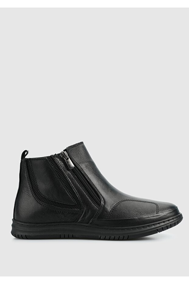 Siyah Deri Kadın Bot - 1