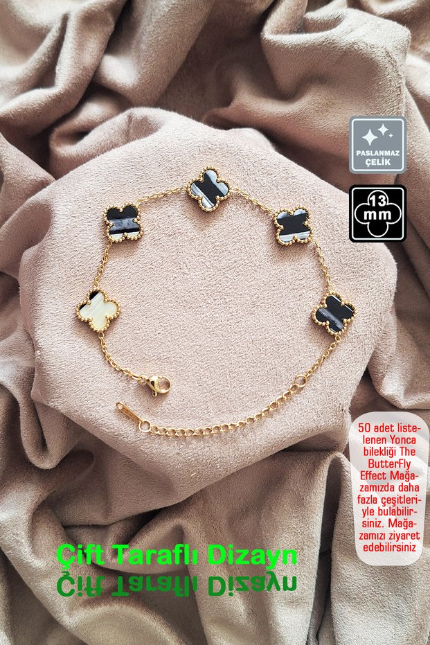 π 4 Leaf Clover Steel Bracelet π¨ Multicolor 04 Gold