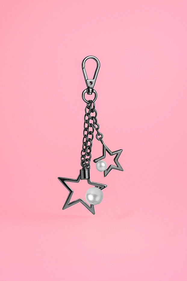 Bag Ornament Charm with Pearl and Star