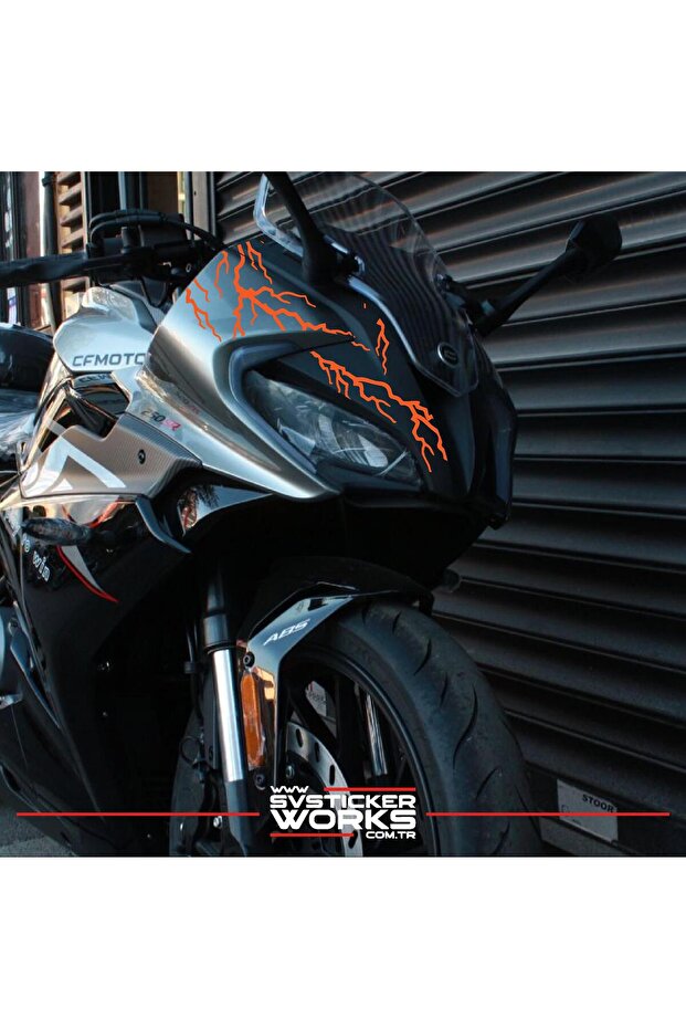 ملصق CFMOTO 250SR للرأس الأمامي بنمط البرق، ملصق زخرفي